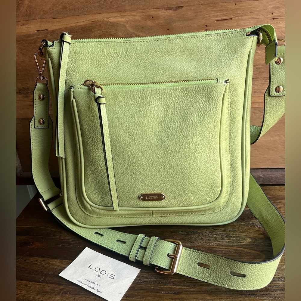 LODIS Payton North South Crossbody Messenger Bag Mint Green